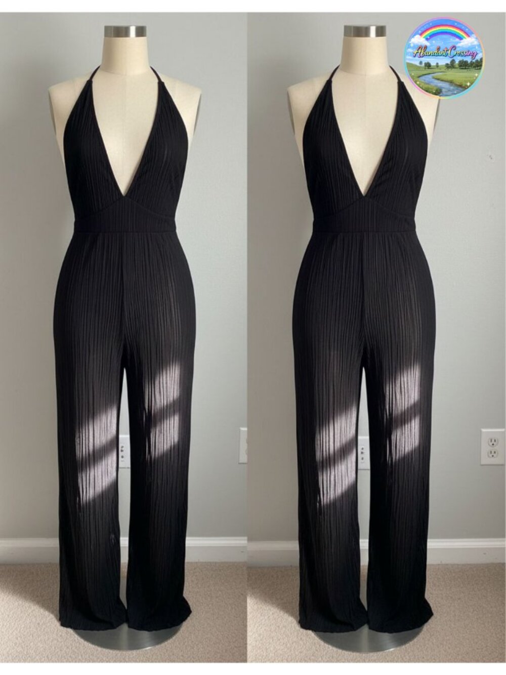 Sleeveless Halter Backless Wide Leg Jumpsuit